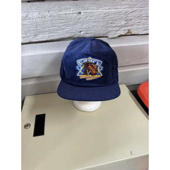 Camel | Other | Vintage Joe Camel Cigarette Smooth Character Corduroy  Snapback Navy Cap Hat 9s